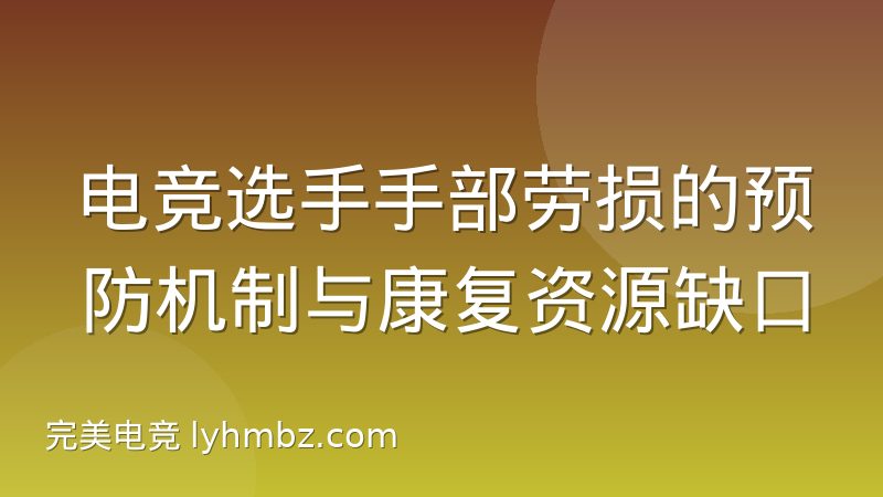 电竞选手手部劳损的预防机制与康复资源缺口